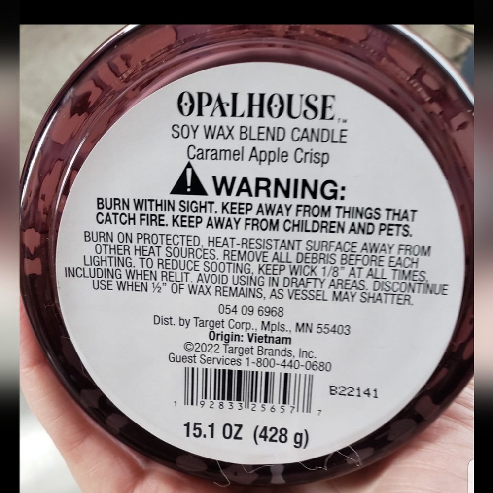 Opalhouse Warm Apple Crisp Soy Wax Candle 15oz - Picture 3 of 3